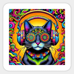 Trippy Music Cat #2 Sticker